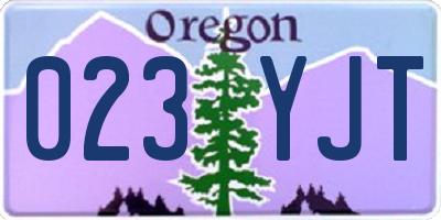 OR license plate 023YJT