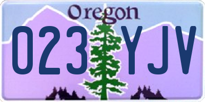 OR license plate 023YJV