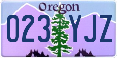 OR license plate 023YJZ