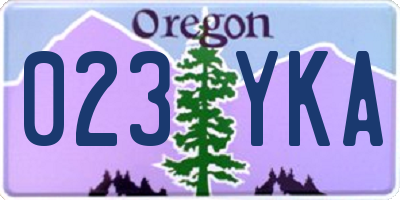 OR license plate 023YKA