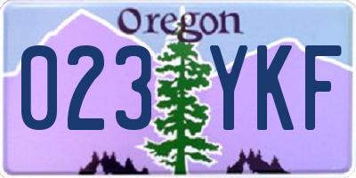OR license plate 023YKF