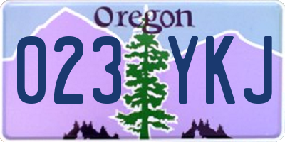 OR license plate 023YKJ
