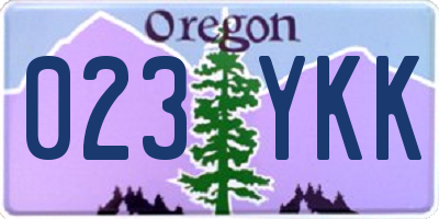 OR license plate 023YKK