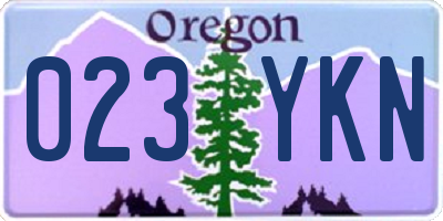 OR license plate 023YKN