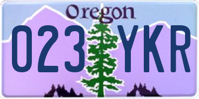 OR license plate 023YKR