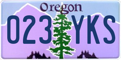 OR license plate 023YKS