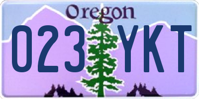 OR license plate 023YKT