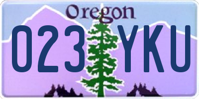 OR license plate 023YKU
