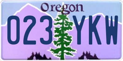 OR license plate 023YKW