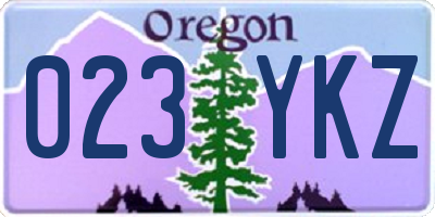 OR license plate 023YKZ