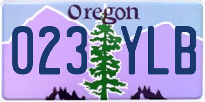 OR license plate 023YLB