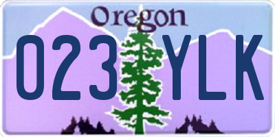 OR license plate 023YLK