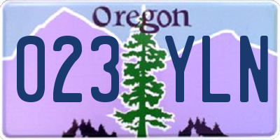 OR license plate 023YLN
