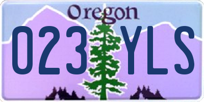 OR license plate 023YLS