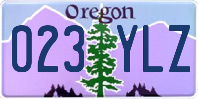 OR license plate 023YLZ