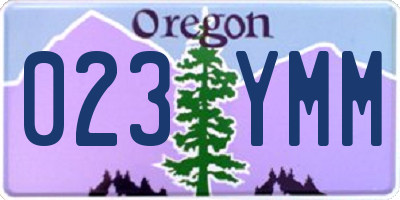 OR license plate 023YMM