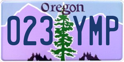 OR license plate 023YMP