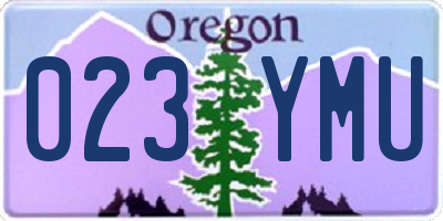 OR license plate 023YMU