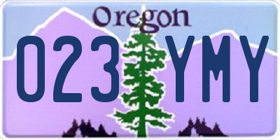 OR license plate 023YMY
