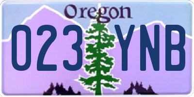 OR license plate 023YNB