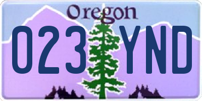 OR license plate 023YND
