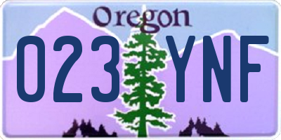 OR license plate 023YNF