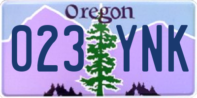 OR license plate 023YNK
