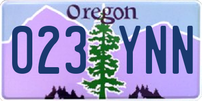 OR license plate 023YNN