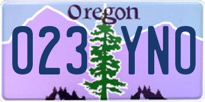 OR license plate 023YNO