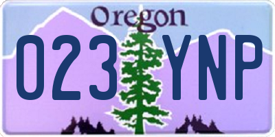 OR license plate 023YNP
