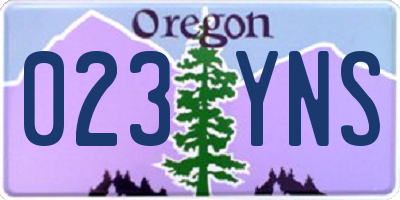 OR license plate 023YNS