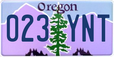 OR license plate 023YNT