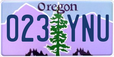OR license plate 023YNU