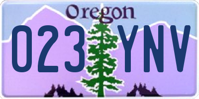 OR license plate 023YNV