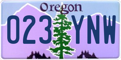 OR license plate 023YNW
