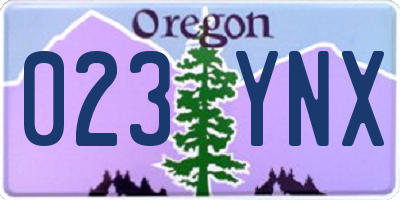 OR license plate 023YNX