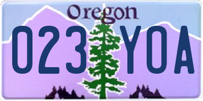 OR license plate 023YOA