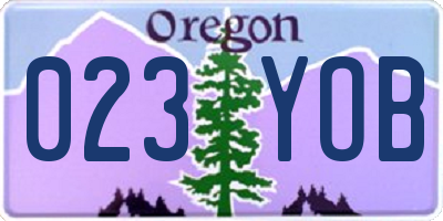 OR license plate 023YOB