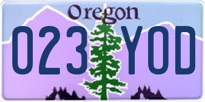 OR license plate 023YOD