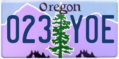 OR license plate 023YOE