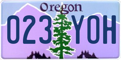 OR license plate 023YOH