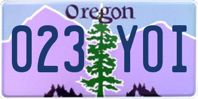 OR license plate 023YOI
