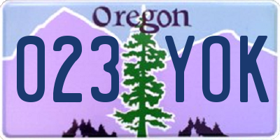 OR license plate 023YOK