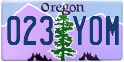 OR license plate 023YOM