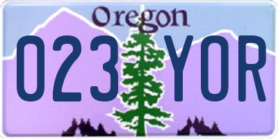 OR license plate 023YOR