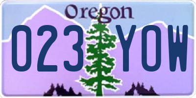 OR license plate 023YOW
