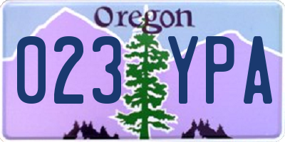 OR license plate 023YPA