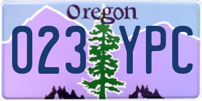 OR license plate 023YPC