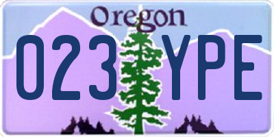 OR license plate 023YPE