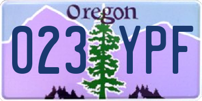 OR license plate 023YPF